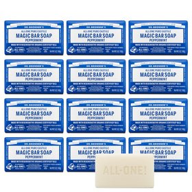 Dr. Bronner's peppermint bar front packaging showing brand clarity and freshness benefit