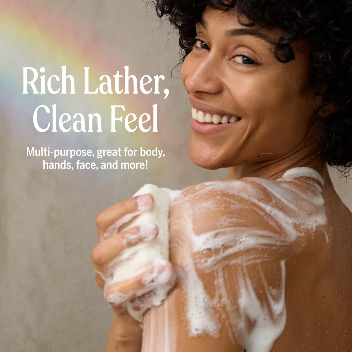 Dr. Bronner's rose bar wrapped in recycled paper, emphasizing reduced plastic waste