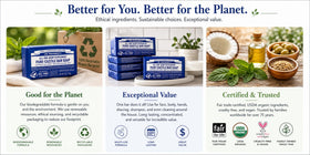 Dr. Bronner's soap bar producing creamy lather for gentle, effective cleansing