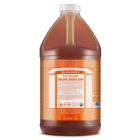 Dr. Bronner's front label showing tea tree and organic benefits
