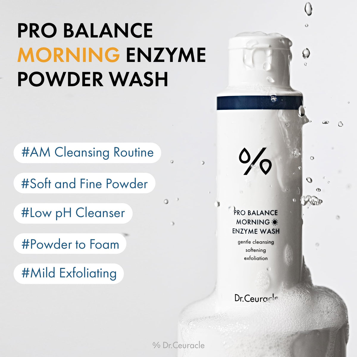 Dr.Ceuracle powder texture close-up highlighting fine granules for gentle exfoliation