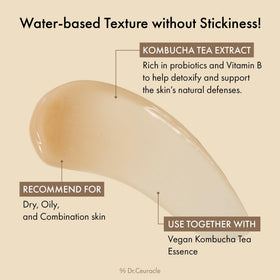 Dr.Ceuracle kombucha ingredient display highlighting nourishing botanical benefits