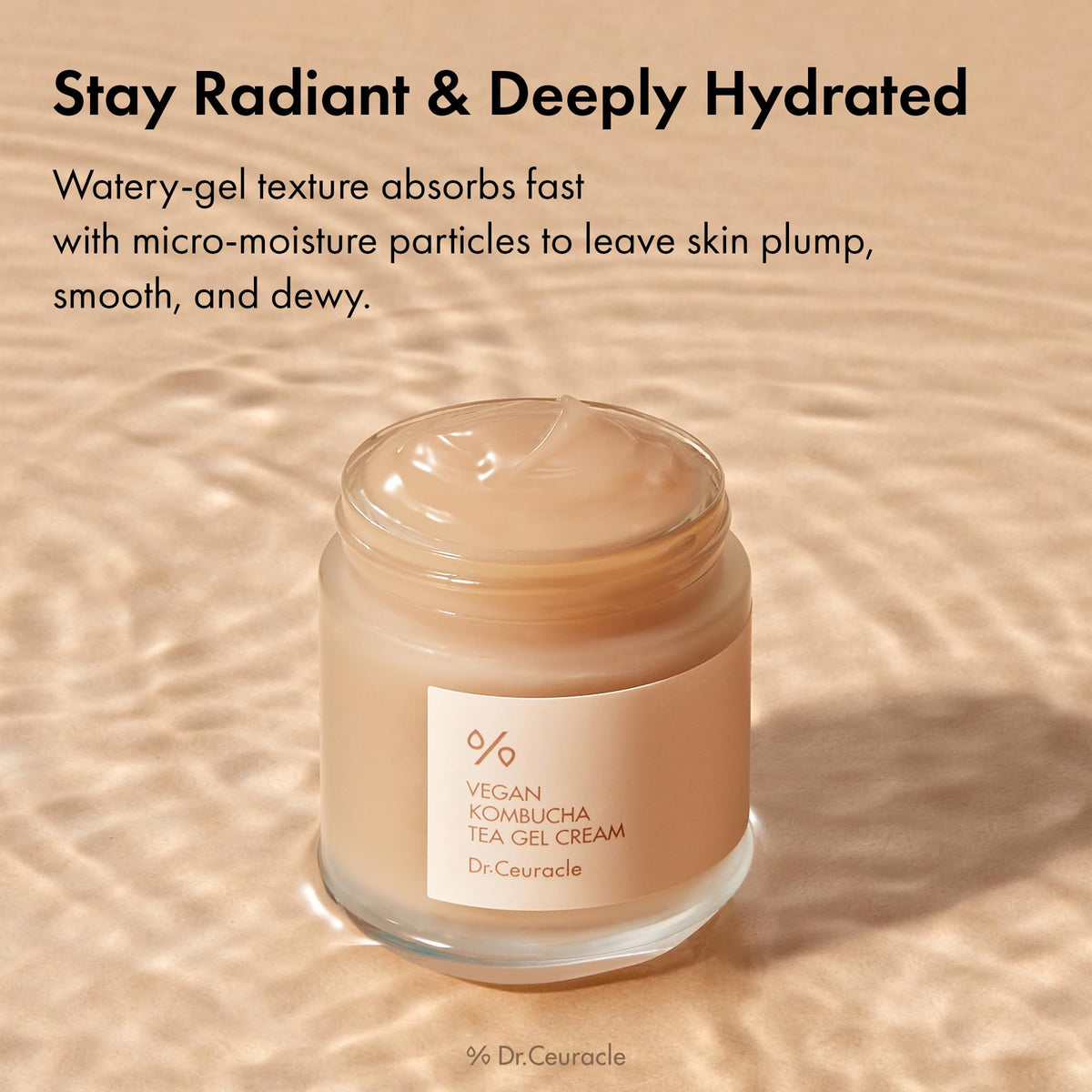 Dr.Ceuracle jar beside ruler illustrating 75 g size and travel-friendly benefit