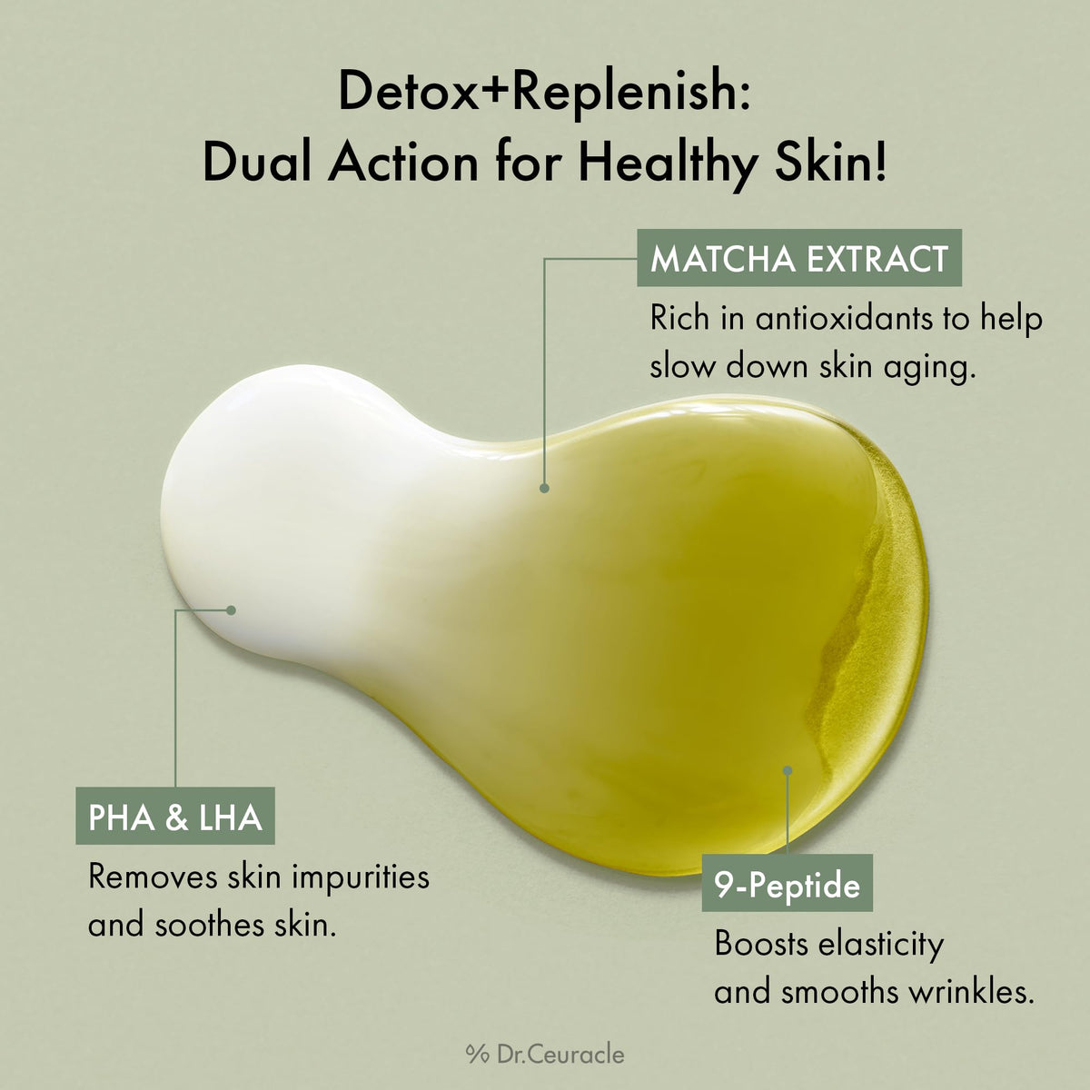 Dr.Ceuracle essence applied on hand illustrating lightweight absorption and soft finish