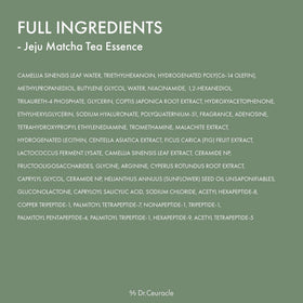 Dr.Ceuracle next to fresh matcha leaves emphasizing natural Jeju matcha antioxidant support