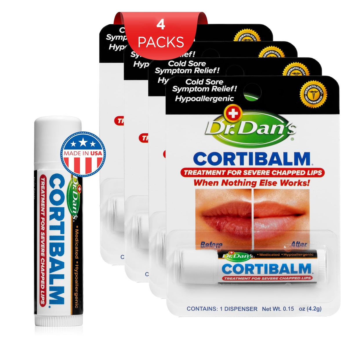 Dr. Dan's four-pack arrangement for convenient multi-location use