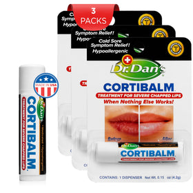 Dr. Dan's Cortibalm label close-up showing ingredient callouts and gentle formula