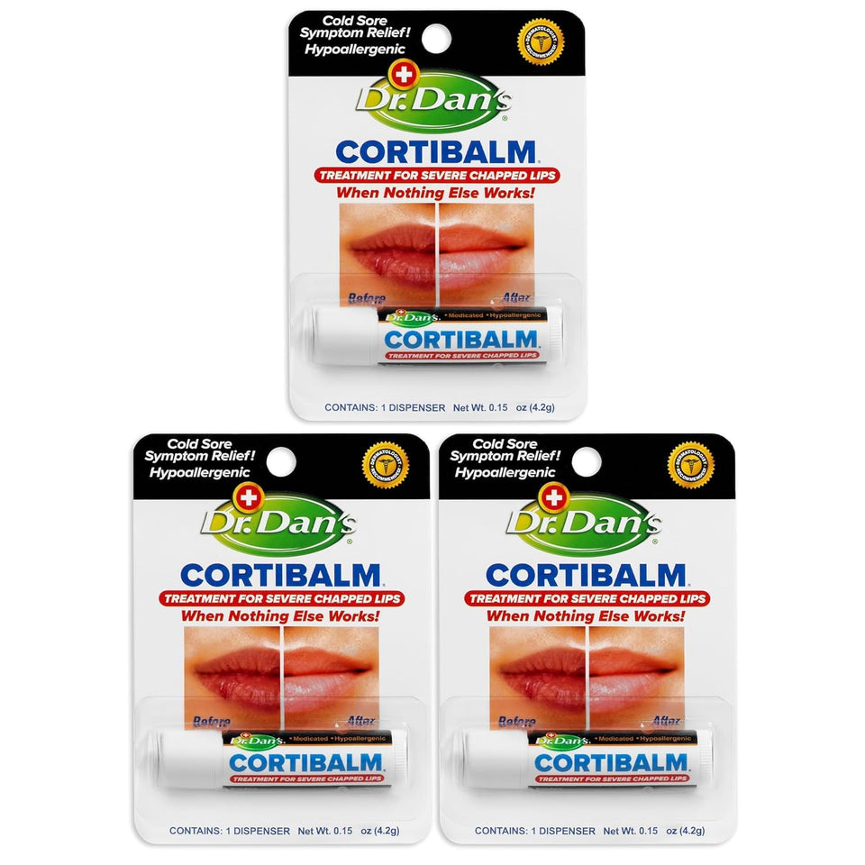 Dr. Dan's Cortibalm front packaging showing clean labeling and benefit