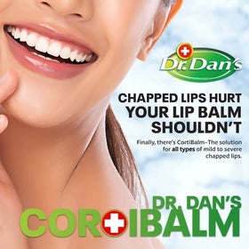 Dr. Dan's applied on lips outdoors showing relief from cold weather