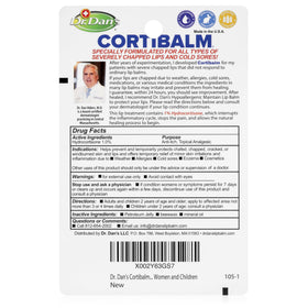 Dr. Dan's Cortibalm stick open revealing smooth balm texture for fast relief