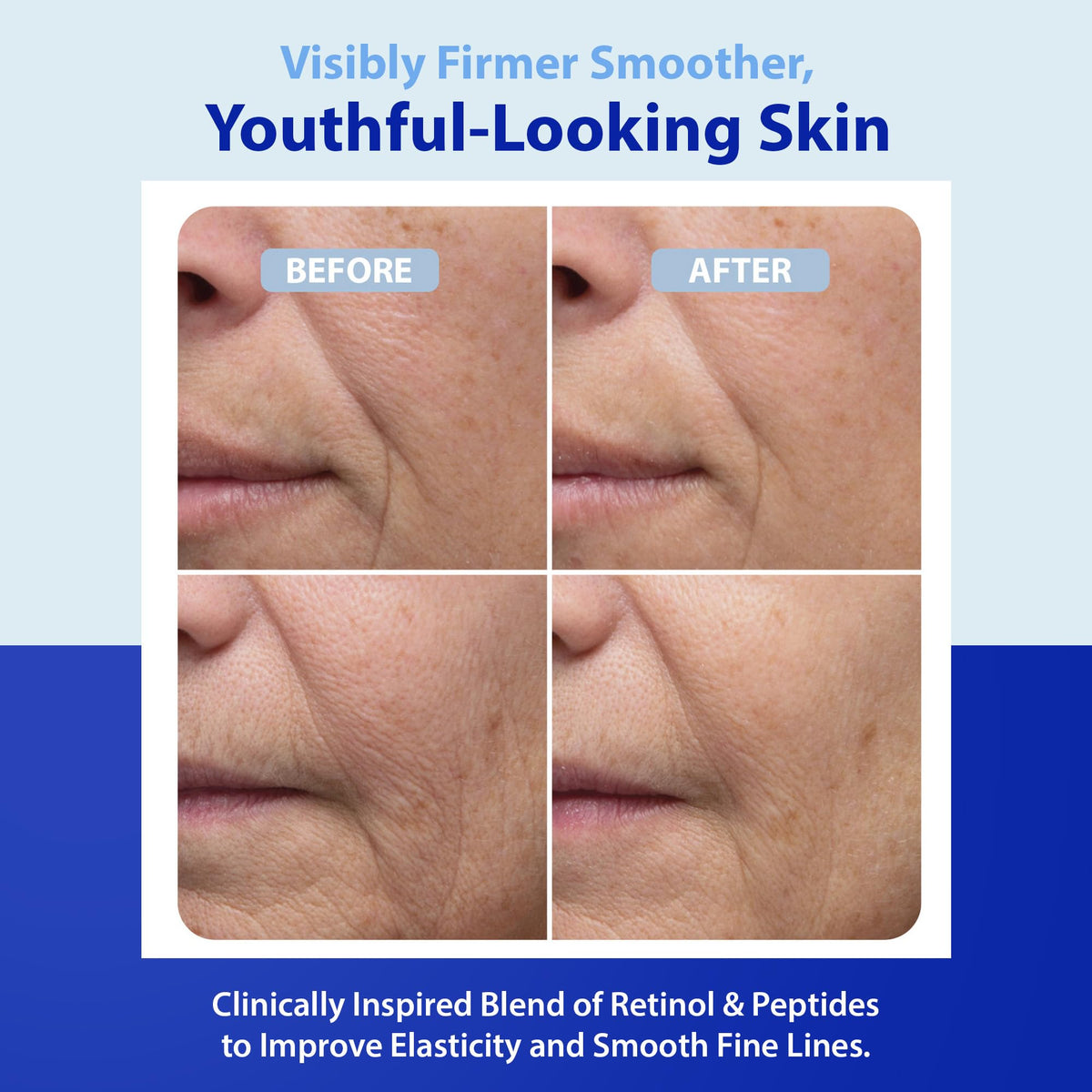 Dr. Denese on bathroom shelf lifestyle shot suggesting effortless routine benefit