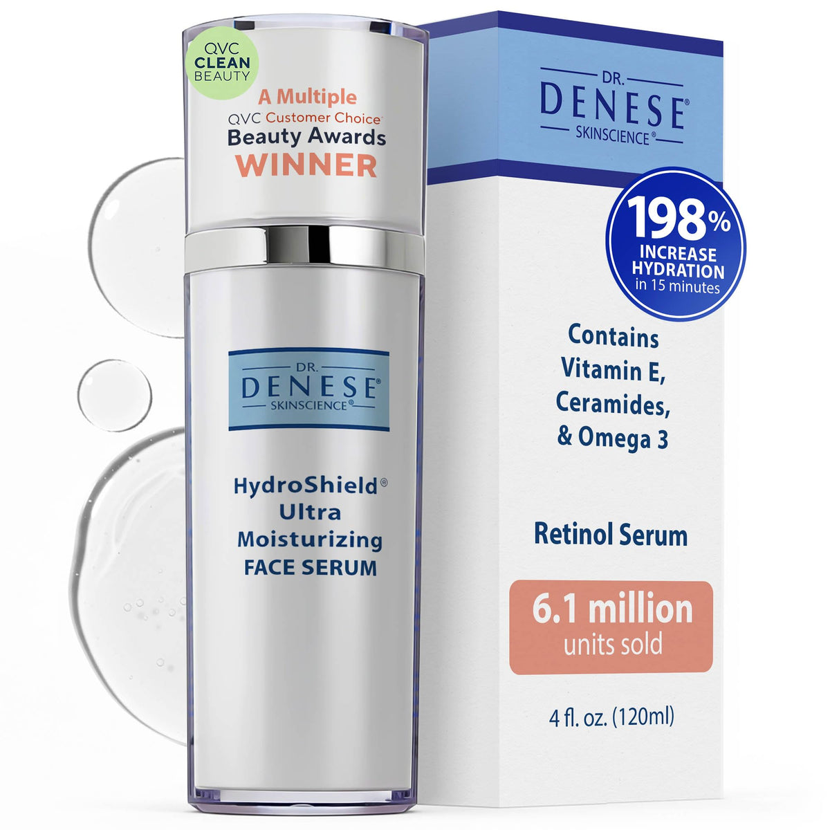 Dr. Denese HydroShield front packaging showing product and branding, conveys premium quality