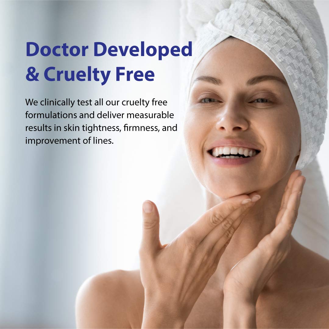 Dr. Denese pad being applied to neck and jawline to refine texture and tone