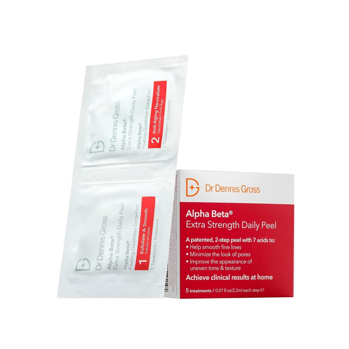 Dr. Dennis Gross front packaging showing extra-strength peel and benefits