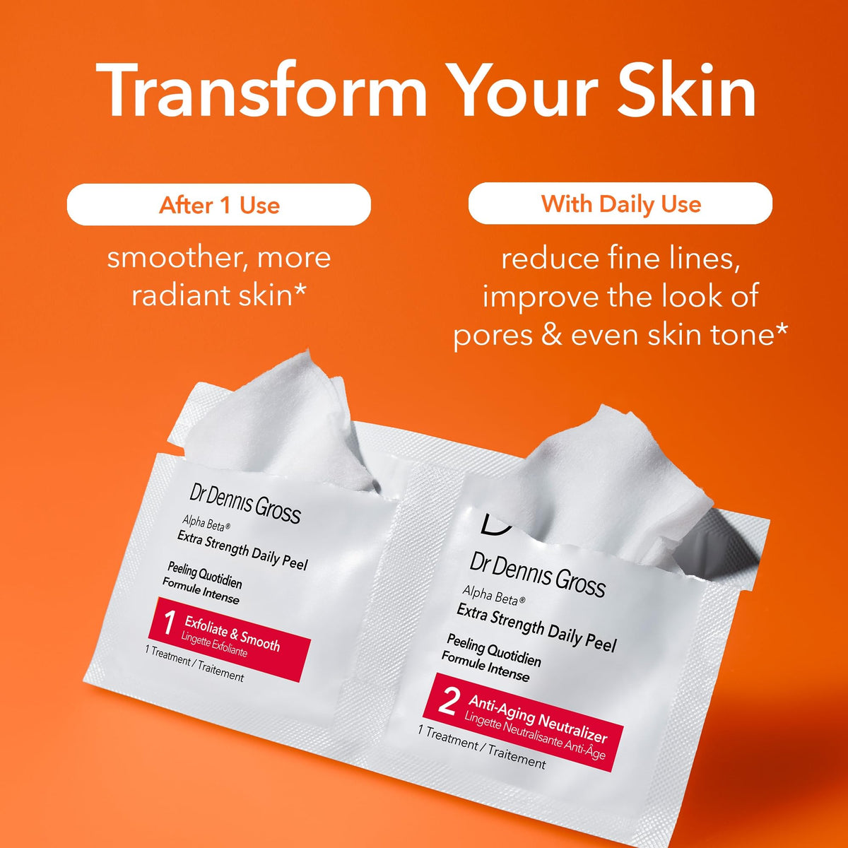 Dr. Dennis Gross pad texture close-up highlighting exfoliating surface