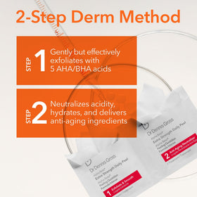 Dr. Dennis Gross step one pad saturated with acids for visible resurfacing