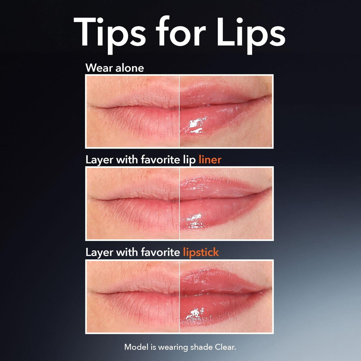 Dr Dennis Gross before and after comparison illustrating visible plumping and smoother lips