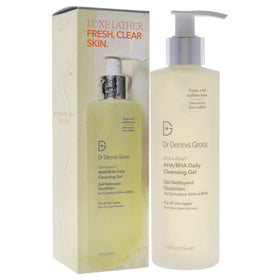 Dr Dennis Gross cleanser in use at basin demonstrating gentle makeup removal
