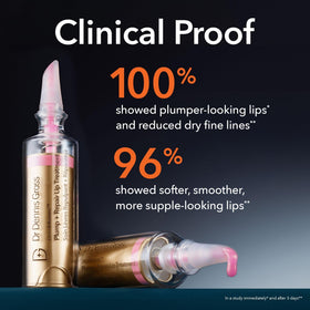 Dr Dennis Gross lip swatch on skin demonstrating Beige shade and natural definition benefit