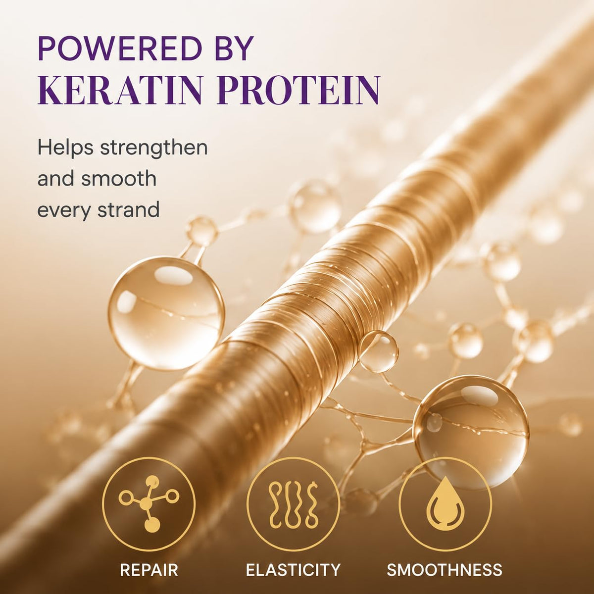 DR.EMMET ingredient label close-up displaying key keratin benefit