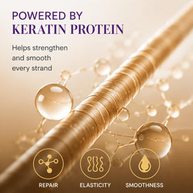 DR.EMMET ingredient label close-up displaying key keratin benefit