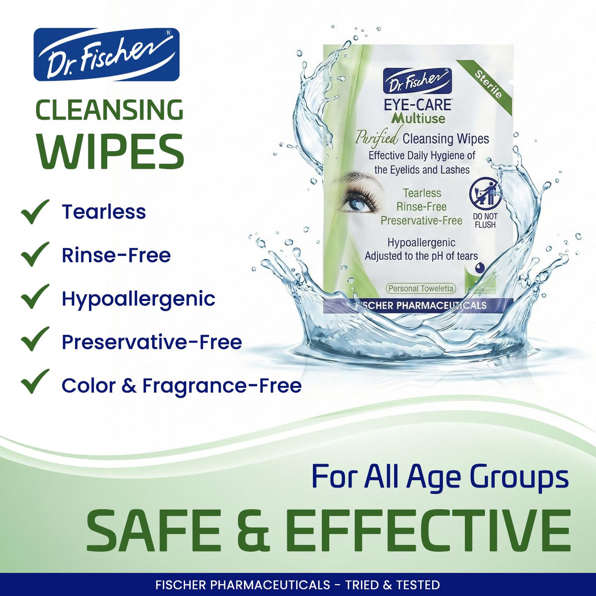 Dr. Fischer ingredients label close-up highlighting preservative-free formula