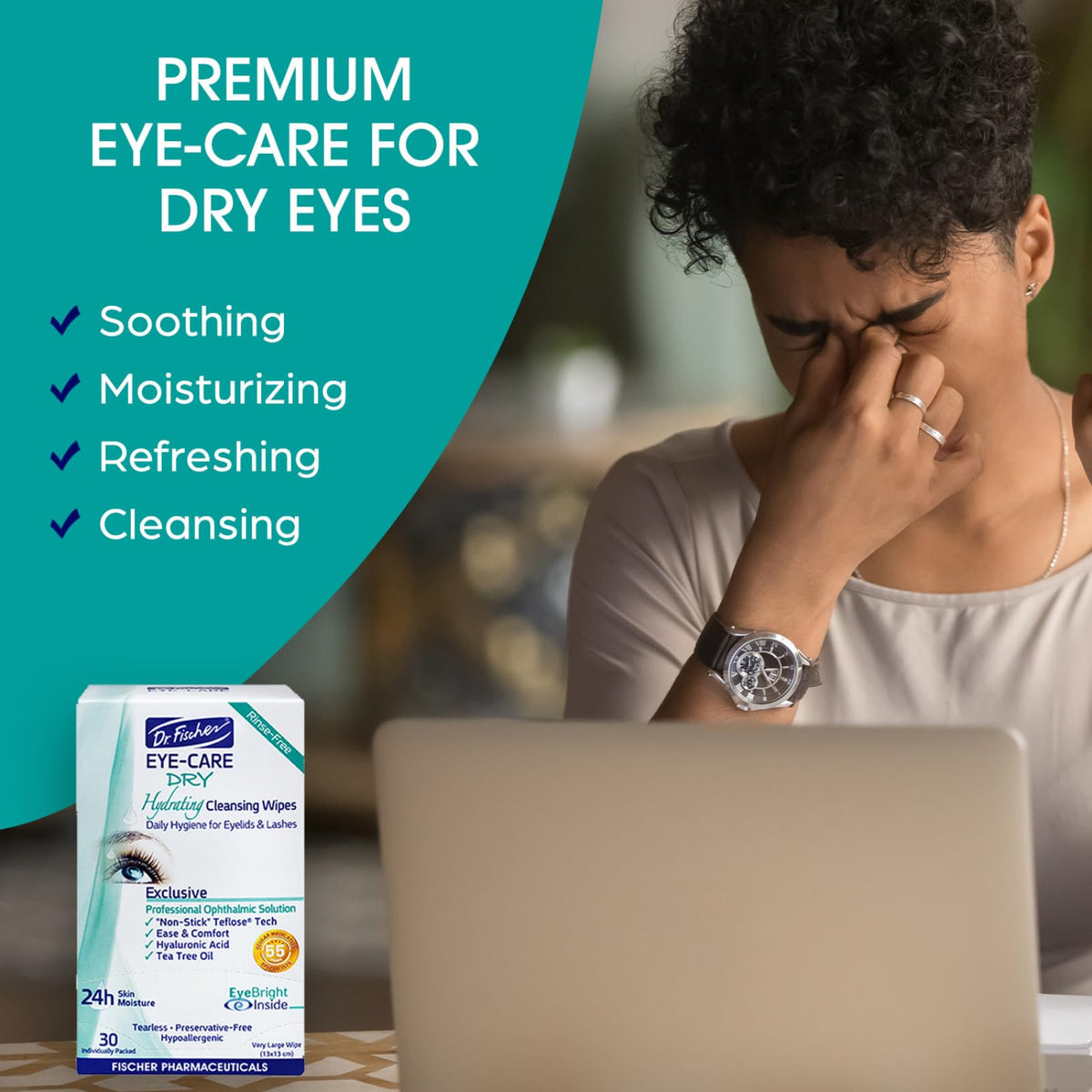 Dr. Fischer open wipe texture highlighting soft, moist fibers