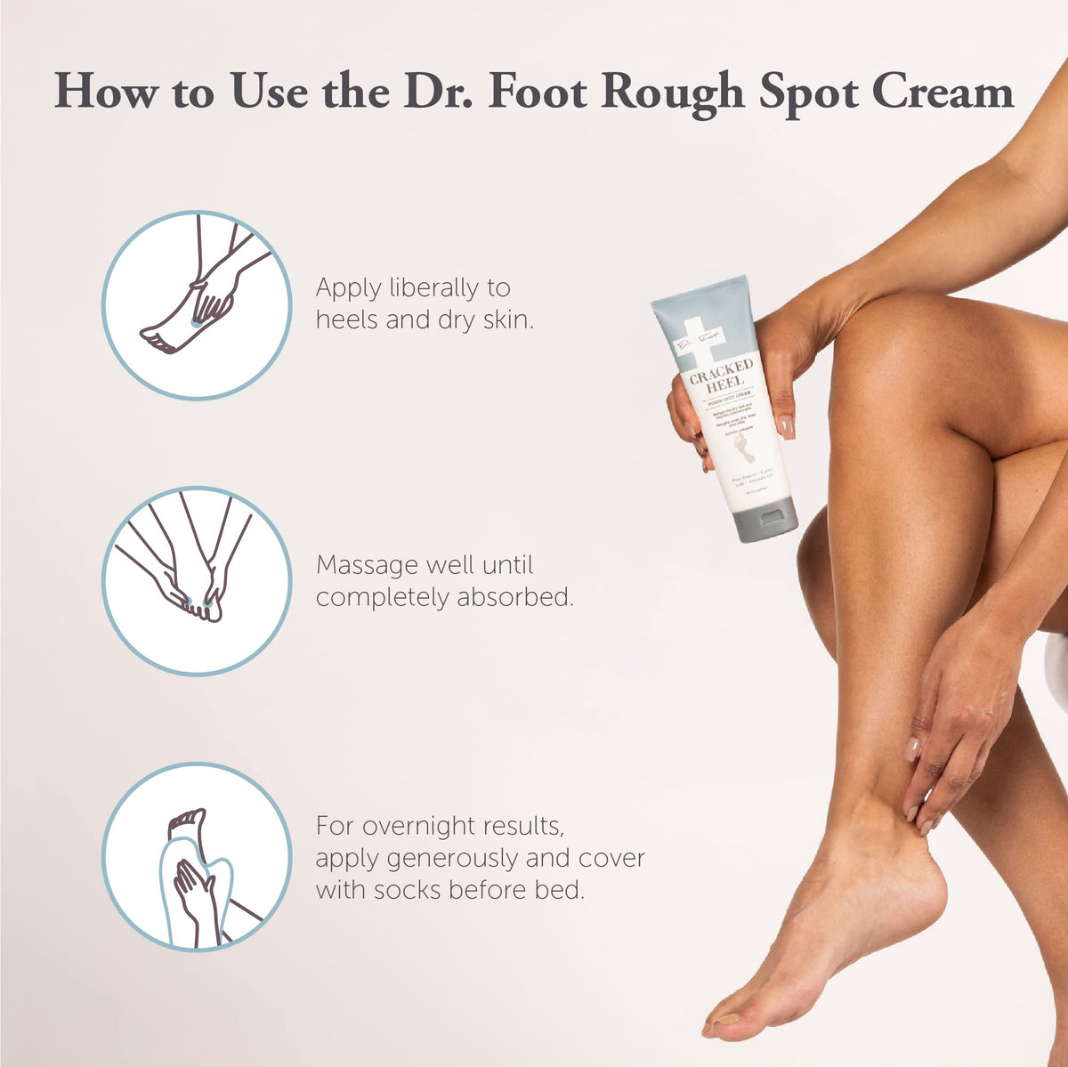 Dr. Foot in bathroom nighttime routine promoting overnight repair