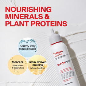 DR.FORHAIR closeup label showing key ingredients and transparency benefit