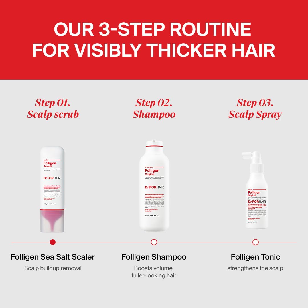 DR.FORHAIR in-shower use demonstrating scalp massage and cleansing benefit