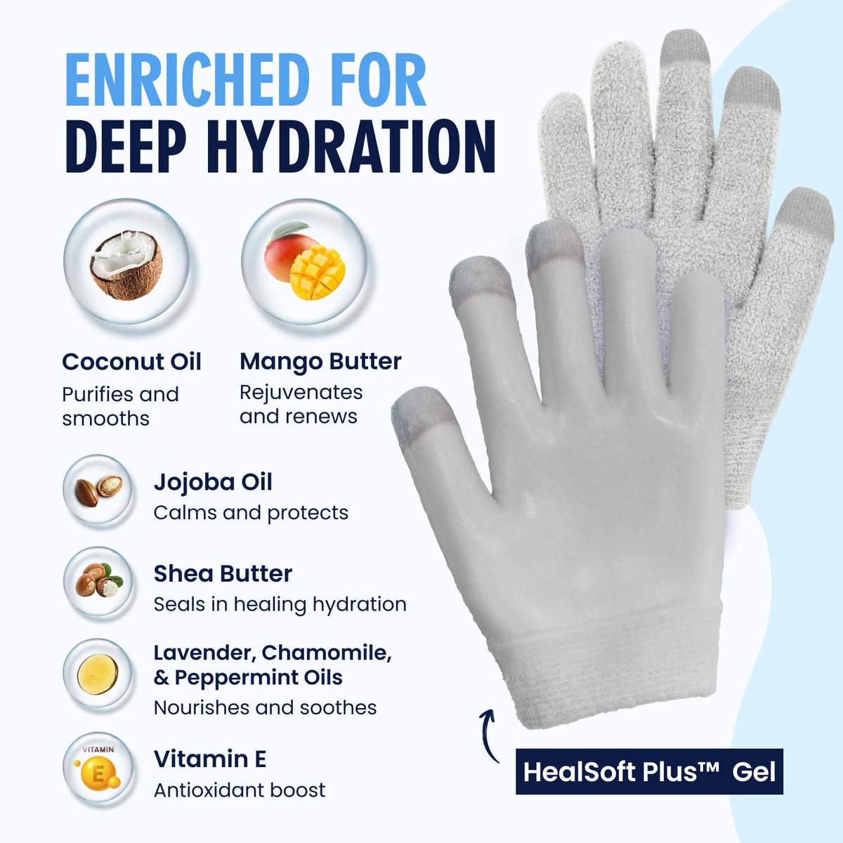 Dr. Frederick's plush glove fabric texture highlighting comfort