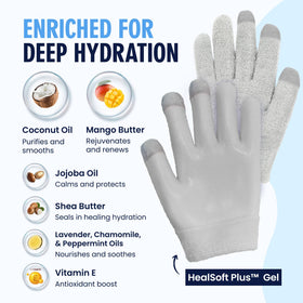Dr. Frederick's plush glove fabric texture highlighting comfort