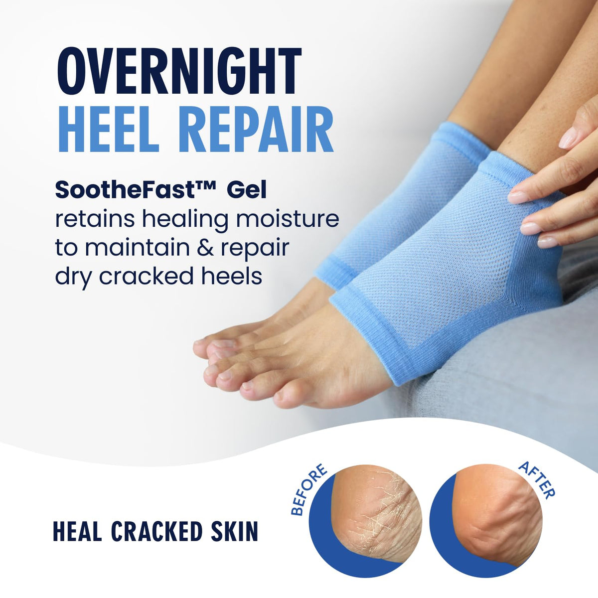 Dr. Frederick's gel lining close-up showing moisturizing pad for deep hydration
