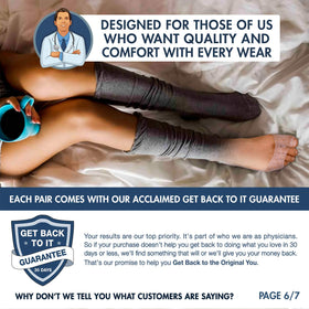 Dr. Frederick's gel socks worn on feet in home setting showing moisturizing benefit