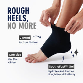 Dr. Frederick's open-toe heel socks showing breathable fit and airflow benefit
