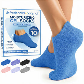 Dr. Frederick's Original front view Blue Haven socks showing full-foot design and comfort
