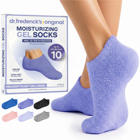 Dr. Frederick's Original front view of purple gel socks showing fit and color benefit softness