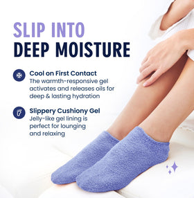 Dr. Frederick's Original socks worn on feet in home setting providing comfortable overnight care
