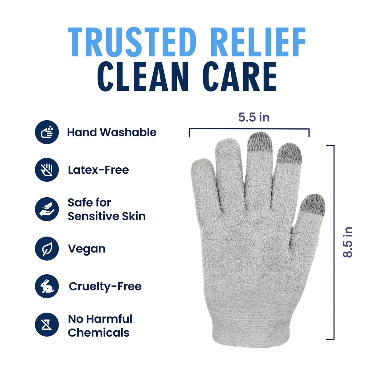 Dr. Frederick's gloves worn while relaxing on sofa for self-care