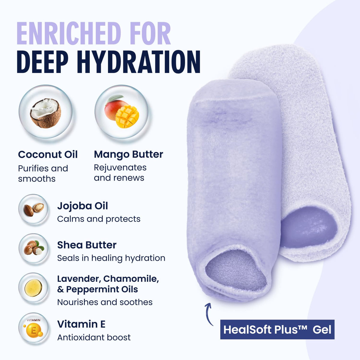 Dr. Frederick's socks worn on feet while lounging, providing moisturizing comfort