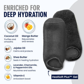 Dr. Frederick’s socks worn on feet overnight for comfortable healing