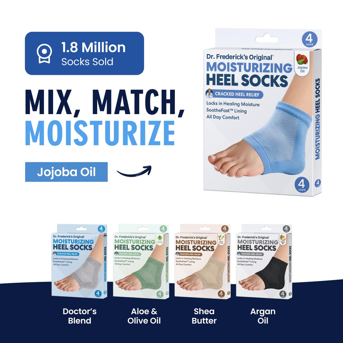 Dr. Frederick's wash care tag detail showing reusable and machine-washable benefit