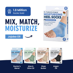 Dr. Frederick's wash care tag detail showing reusable and machine-washable benefit