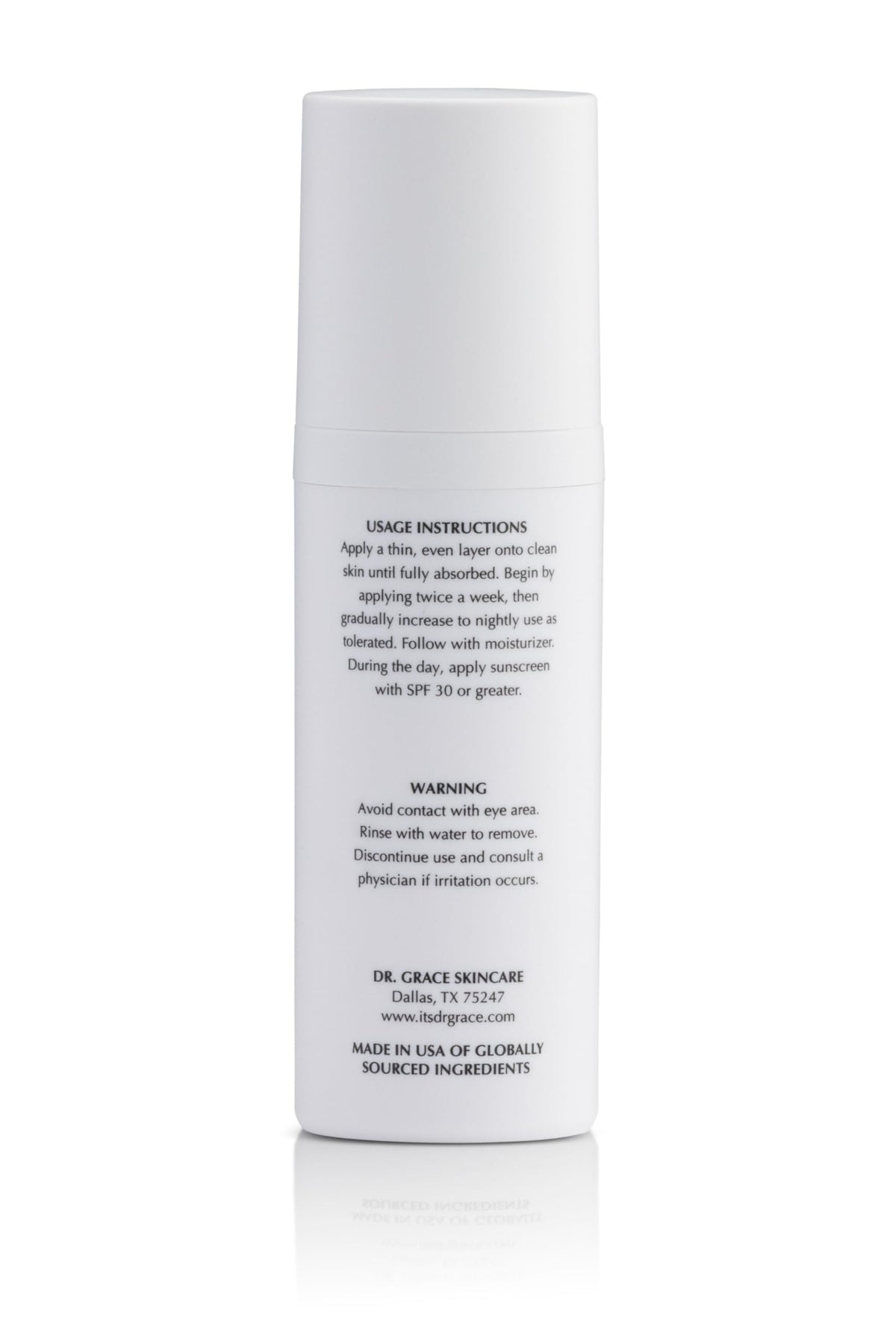 Dr. Grace dropper dispensing retinol serum for precise nightly dosing