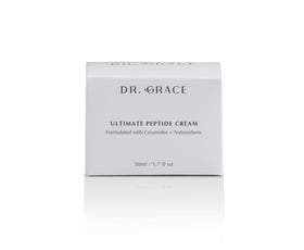 Dr. Grace ingredient label highlighting peptides and ceramides benefits