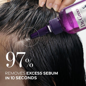 Dr. Groot applied in shower with hands massaging scalp for immediate cooling and cleanup