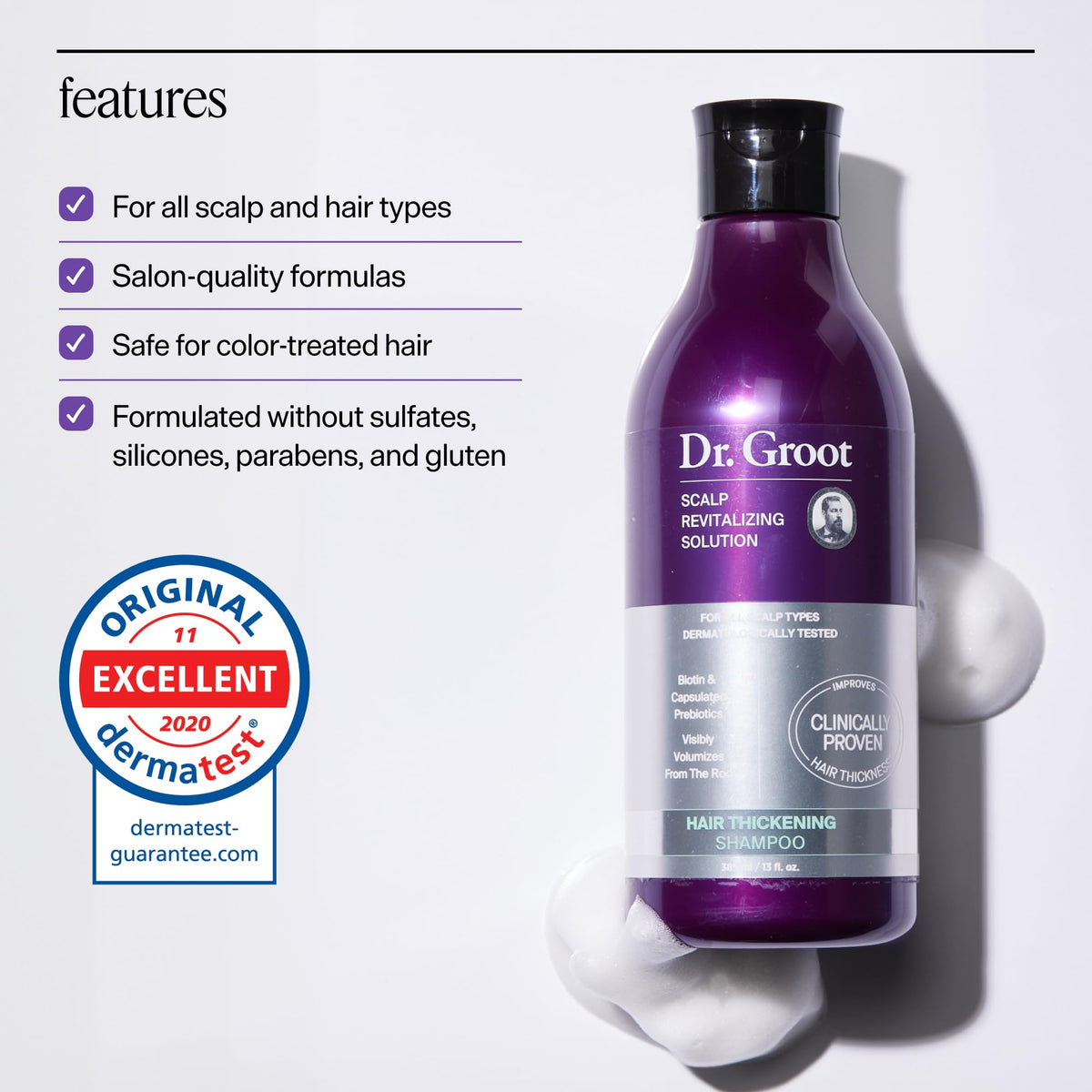 Dr. Groot applied on color-treated hair showing safe use and color protection