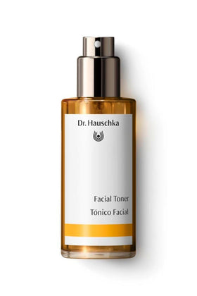 Dr. Hauschka facial toner front packaging shows label and size benefit: easy identification