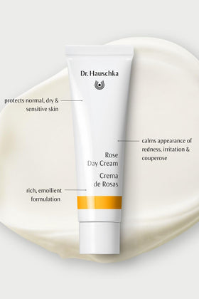 Dr. Hauschka pump or jar opening showing easy application and convenience