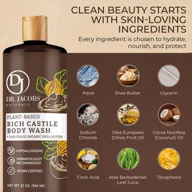 Dr. Jacobs Naturals bottle placed in shower showing easy use and daily refreshment
